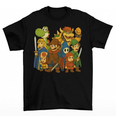 Футболка Mario D&D Унисекс Взрослые Смешные Размеры Подземелья и Драконы Боузер Луиджи Новая