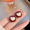 Exquisite Red Heart Christmas Earrings for Women - Sweet, Simple, and Versatile Studs