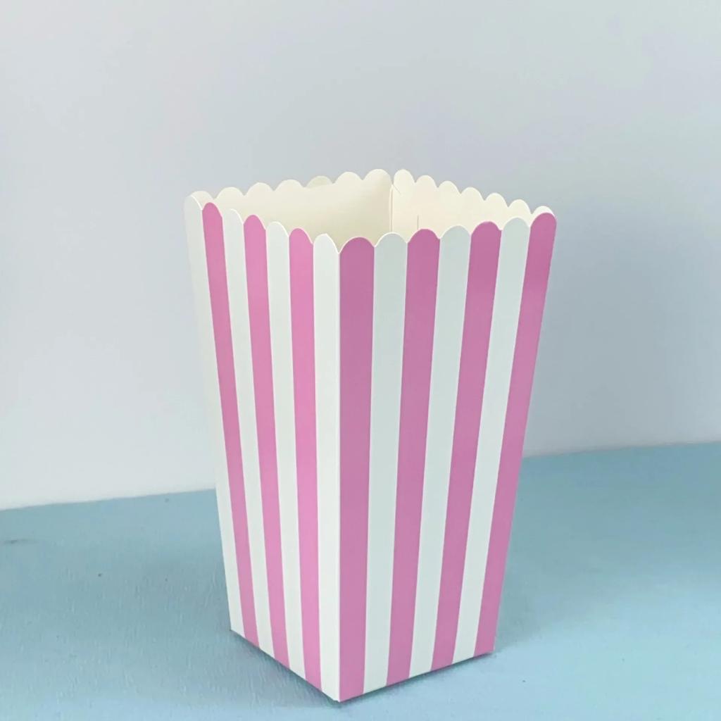 12/24 шт. ведер для попкорна, полосатые сумки, контейнеры для закусок на детский праздник, дни рождения, вечеринки, подарочные коробки для попкорна