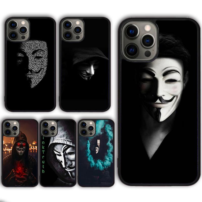 Hacker Anonymous Phone Case Cover for Apple 13 14 11 12 Pro Max Plus coque fundas Shell
