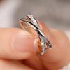 CAOSHI Geometric Cross Design Finger Rings with Shiny Cubic Zirconia Fancy Women Rings Daily Wear Hot Trendy Jewelry Wholesale