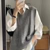 Katta O'lcham Koreyscha Stil Retro O'ramali To'qilgan Jilet Ayollar Modasi Preppy Stil Keng Qulay Universal Jun Jilet Bahor Kuz