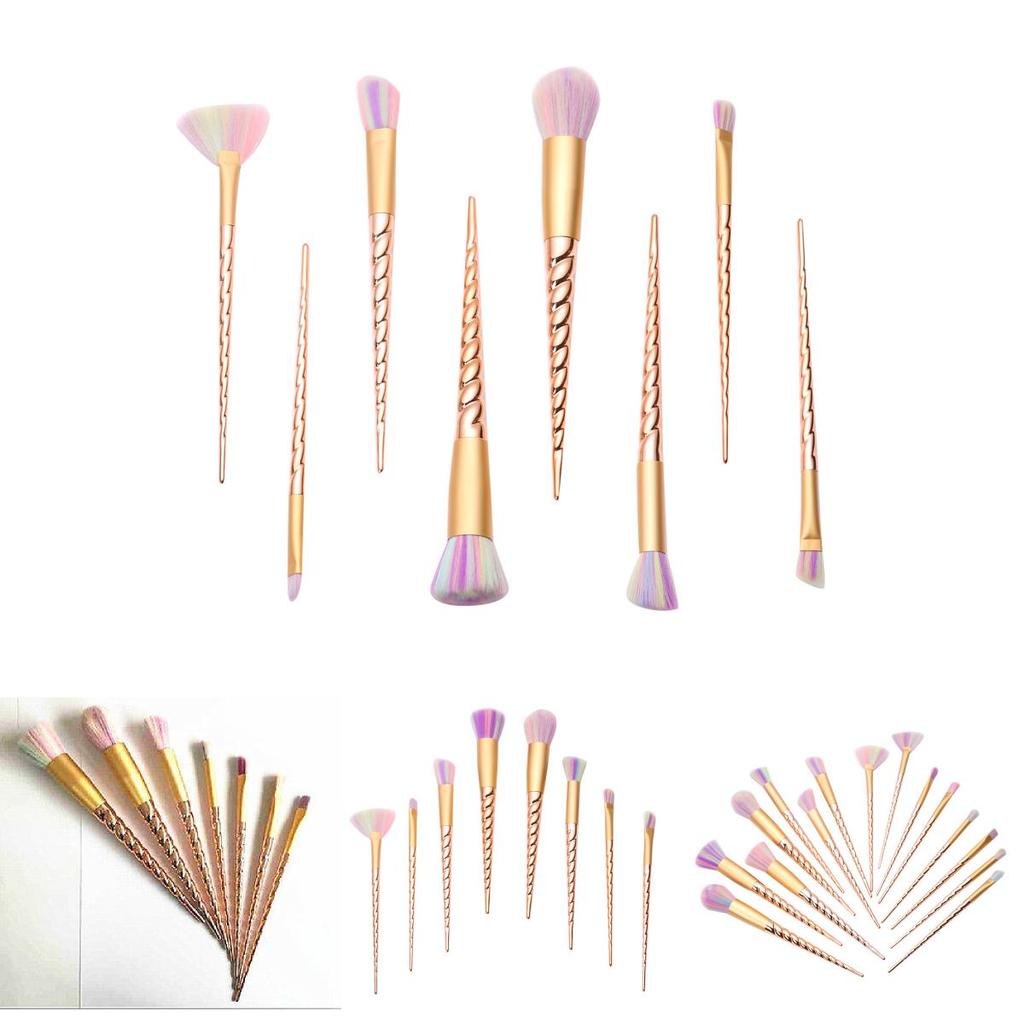 Набор кистей для макияжа Rose Gold с длинной ручкой и спиральным дизайном для профессиональной красоты
