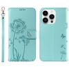 For iPhone 14 Pro Leather Case Wallet Phone Cover Dandelion Imprint