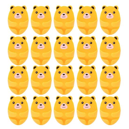 Милые держатели-крючки в виде мишек, клейкие настенные крючки, пластиковые держатели для зарядных устройств телефона, не требуют сверления, настенный органайзер для вилок, хранение зарядных устройств