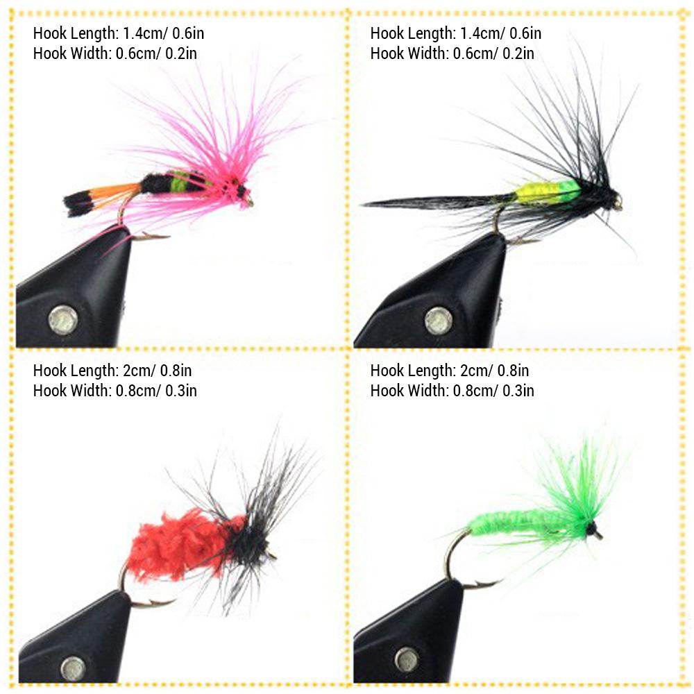 100pcs Fly Fishing Flies Kit Dry Wet Fly Fishing Flies Assortment with Fly Box Trout Bass