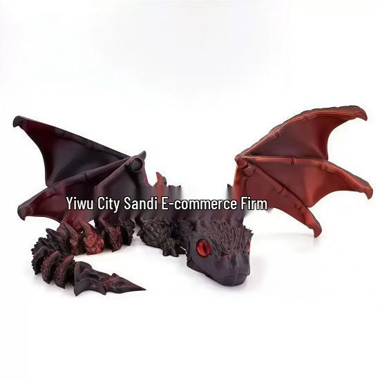 3D-печатная шарнирная большая летающая фигурка дракона с рогами, ornament, игрушка, подарок
