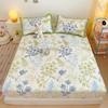 Комплект простыней на резинке в стиле ретро с цветочным принтом и листьями, 3 шт., мягкий, приятный для кожи, защитный чехол для матраса в фермерском стиле, комплект постельного белья размера «queen size»