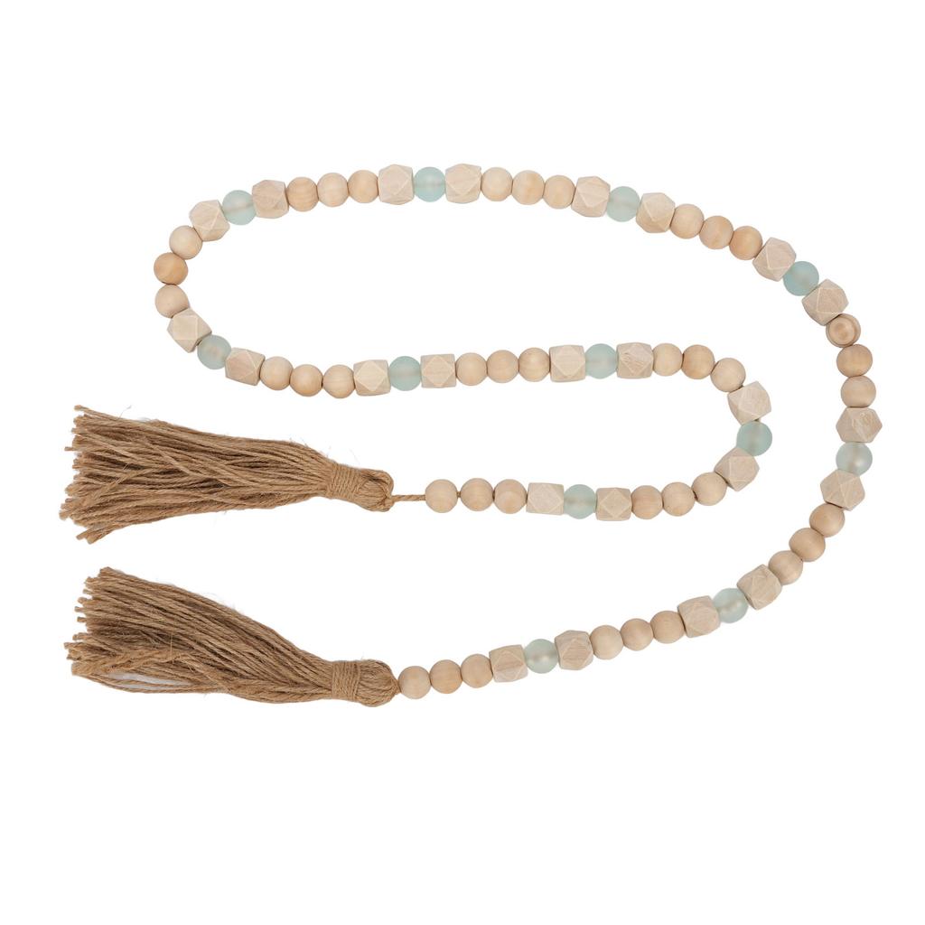 Гирлянда из деревянных бусин с кисточками, настенная гирлянда из деревянных бусин, украшение для фермерского дома