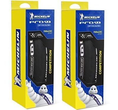 Комплект из 2 шин MICHELIN Pro4 Endurance V2 Clincher 700c для шоссейных дорог (Черный, 700×23с) [Элемент]