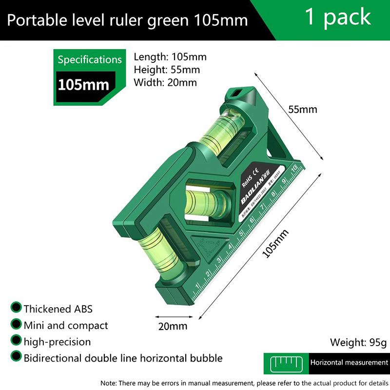 Мини-уровень, высокоточный горизонтальный вертикальный измеритель, метрическая линейка, транспортир, домашний портативный магнитный карманный уровень