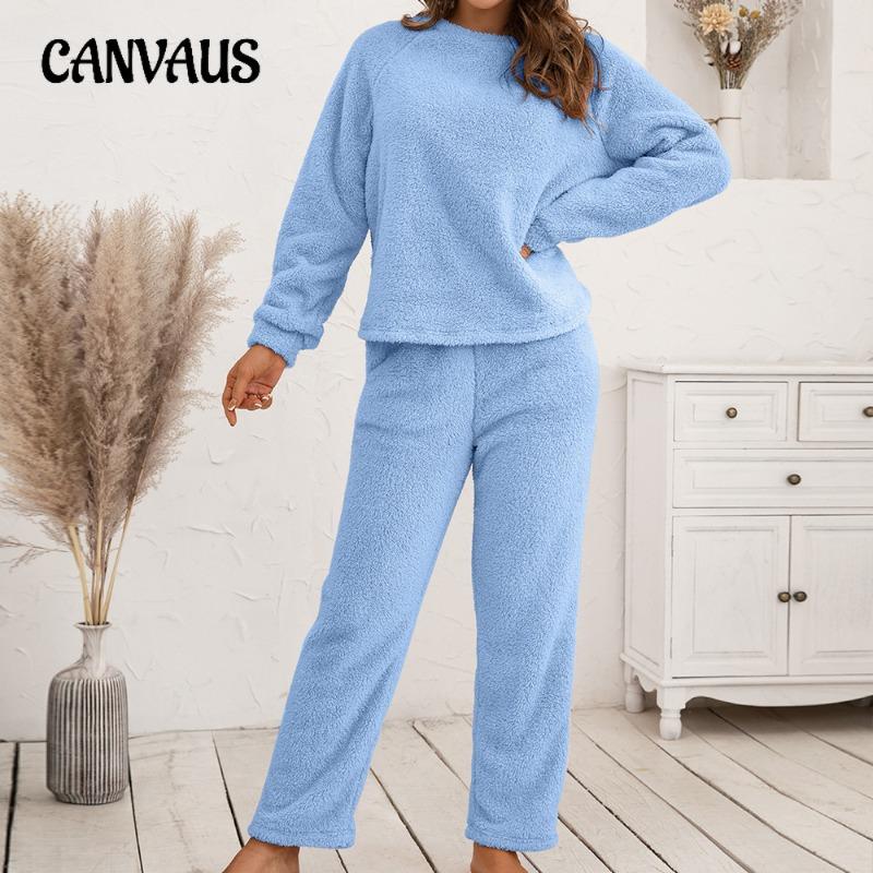 Plus Size Sweatshirt Pant Suit Loose Casual Homewear Double-sided Plush Two-piece Set