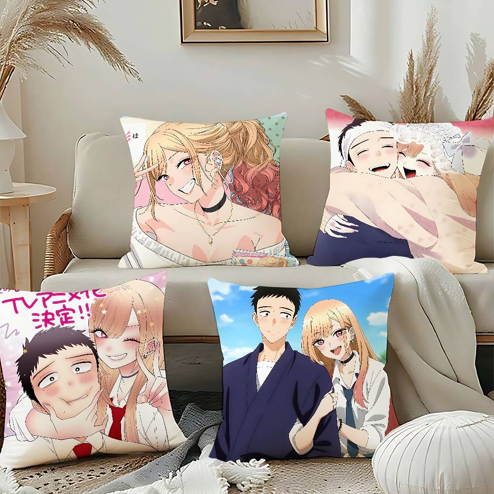 Anime My Dress-Up Darling Throw Pillow Covers Pattern Cushion Cover Suitable For Sofa Bedroom Car Pillow Cover