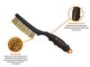 PROFESSIONAL wire rust brush, brass wire / 4 rows, with plastic handle, Teger