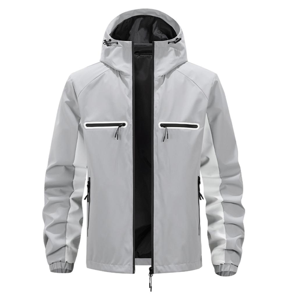 Men'S Loose Jacket Fashionable Multi Pocket Hooded Jacket