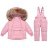 Winter Down Jacket Pants Set for Kids Toddler Boys and Girls – 90% White Duck Down, Waterproof, Windproof, Removable Hood, 1–6Y