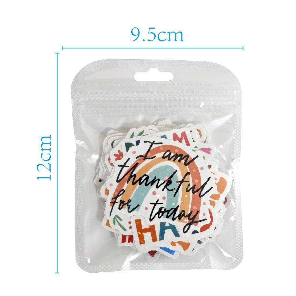 English Inspirational Stickers 50 Holographic Laser Shiny Water Cup Computer Kindle Decoration DIY Inspirational Stickers