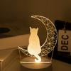 USB-Powered 3D Moon Cat Night Light - Cute Animal Lamp for Home Decor, Perfect Birthday or Holiday Gift
