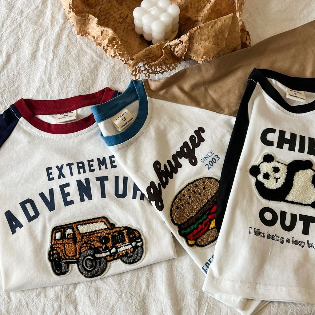 Children's T-shirt Long Sleeve 2024 Spring and Autumn New Baby Girl Shoulder Plugged Korean Version Top Children's Cartoon Embroidery Base