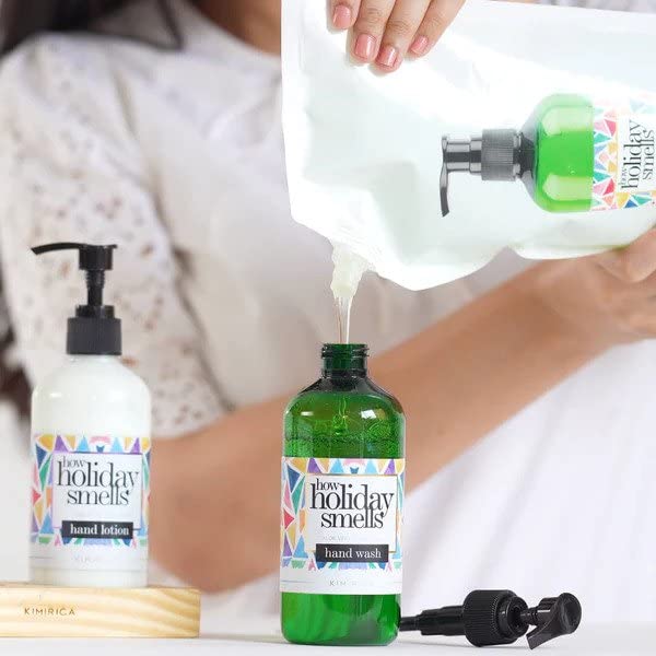 Kimirica How Holiday Smells Миндальное масло и масло ши для мытья рук Refill Pack, 100% веганский продукт и без парабенов, 1000 мл