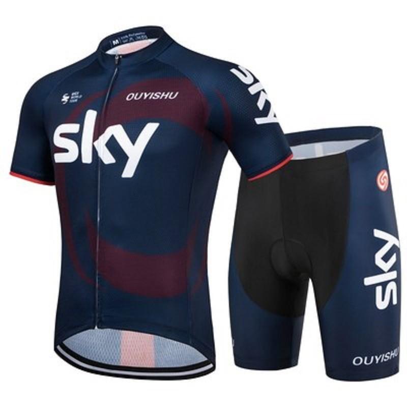 Mens Cycling Jersey Shorts Set Breathable Quick-Dry Road Bike Apparel Outdoor Ride