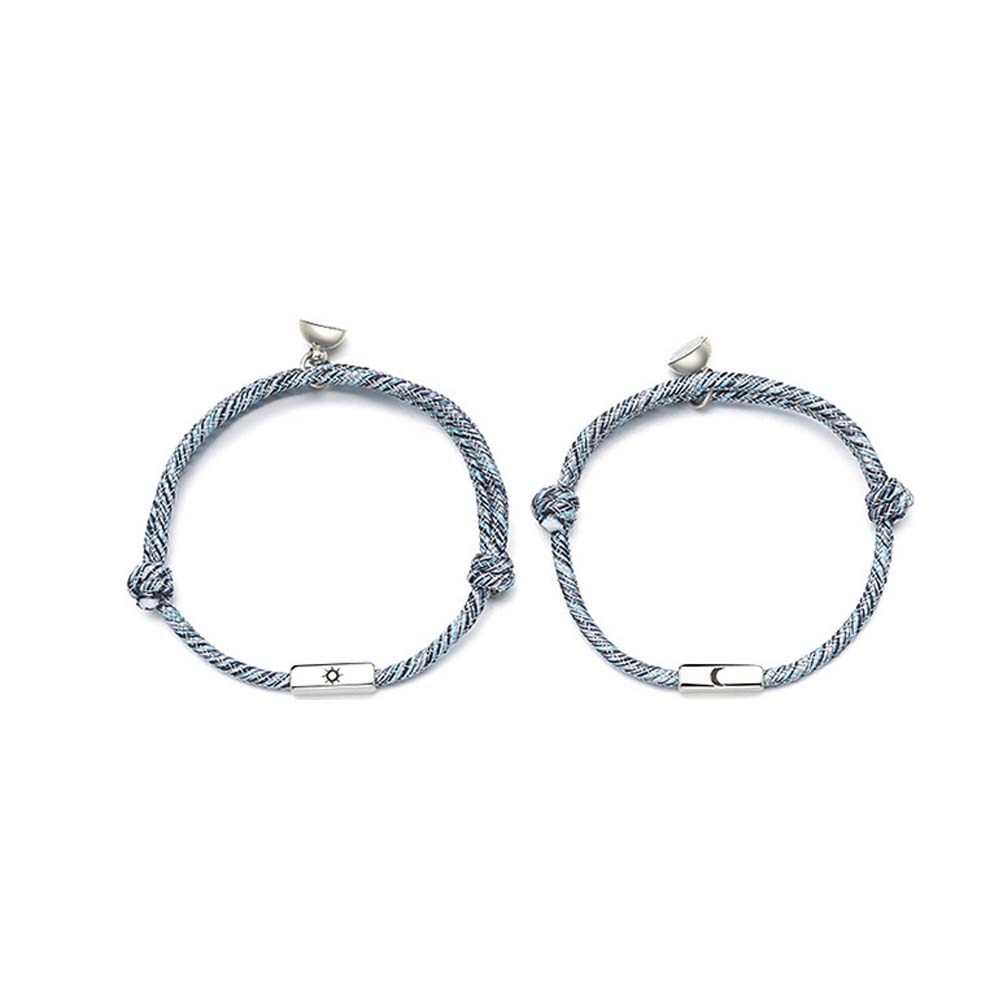 Simple Men Women Friendship Gifts Braided Rope Magnet Bracelet Fashion Jewelry Couple Bracelets