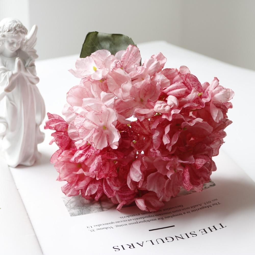 Silk Flower Artificial Flowers 10 Colors Hydrangea Bouquet Exquisite Fake Flower  Home Ornament