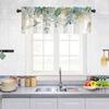 Весенняя Цветочная Занавеска-Ламбрекен Листья Цветы Оконный Ламбрекен Короткая Кухонная Занавеска-Ламбрекен с Карманчиком для Штанги для Ванной Комнаты Столовой