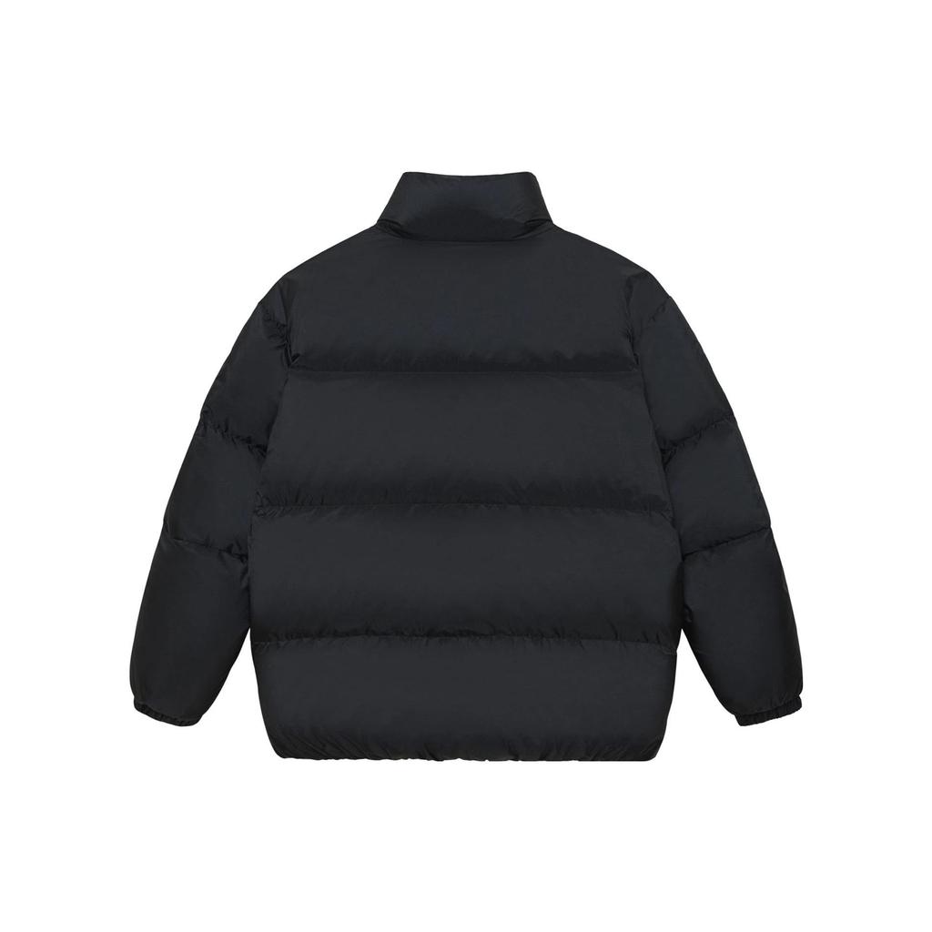 Li-Ning Пуховик на молнии с боковым принтом, мужская верхняя одежда, черный AYMS243-1