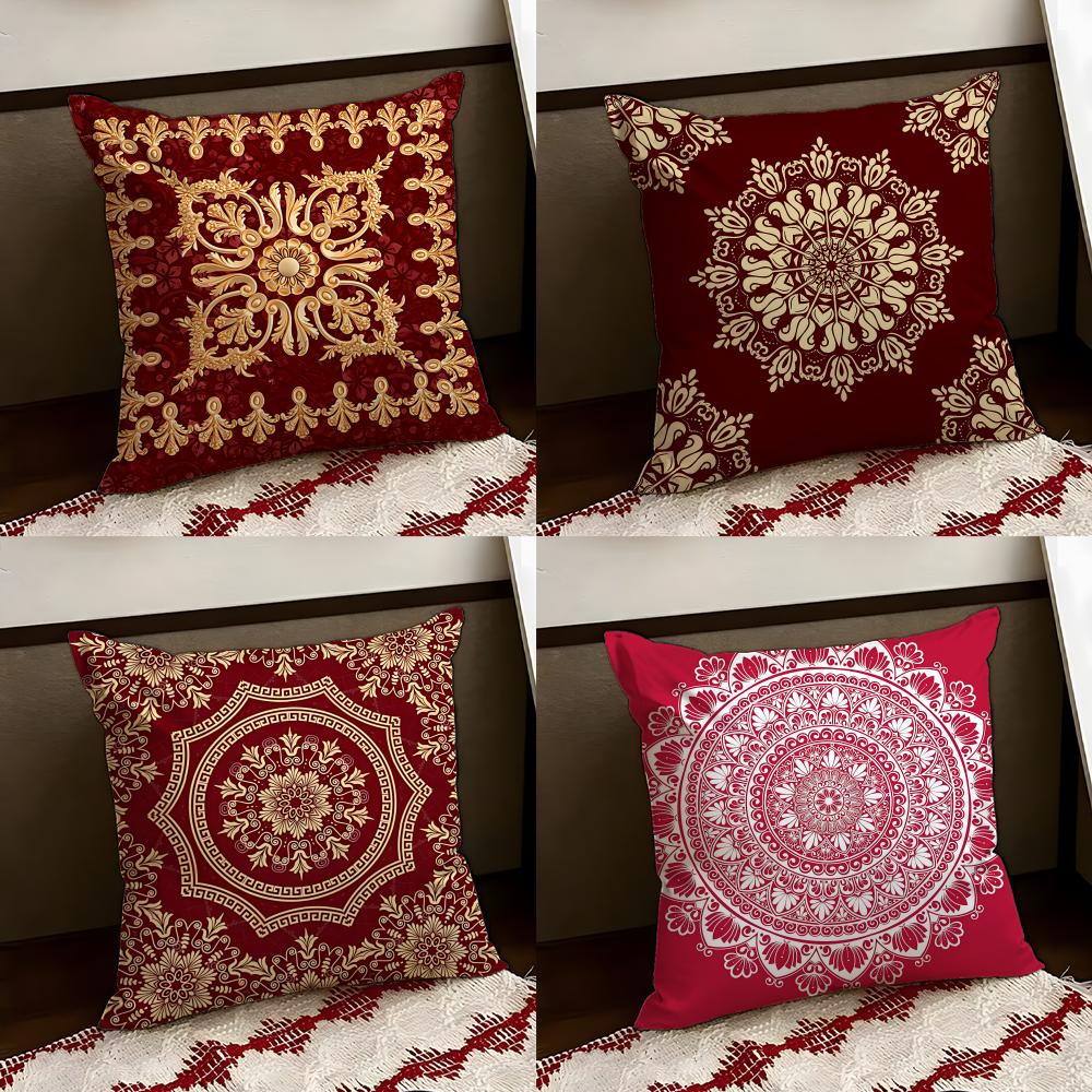 Quaint European Retro Motif Cushion Cover Reversible Soft Durable Pillow Cover Home Car MultiScene Use for Daily Comfort