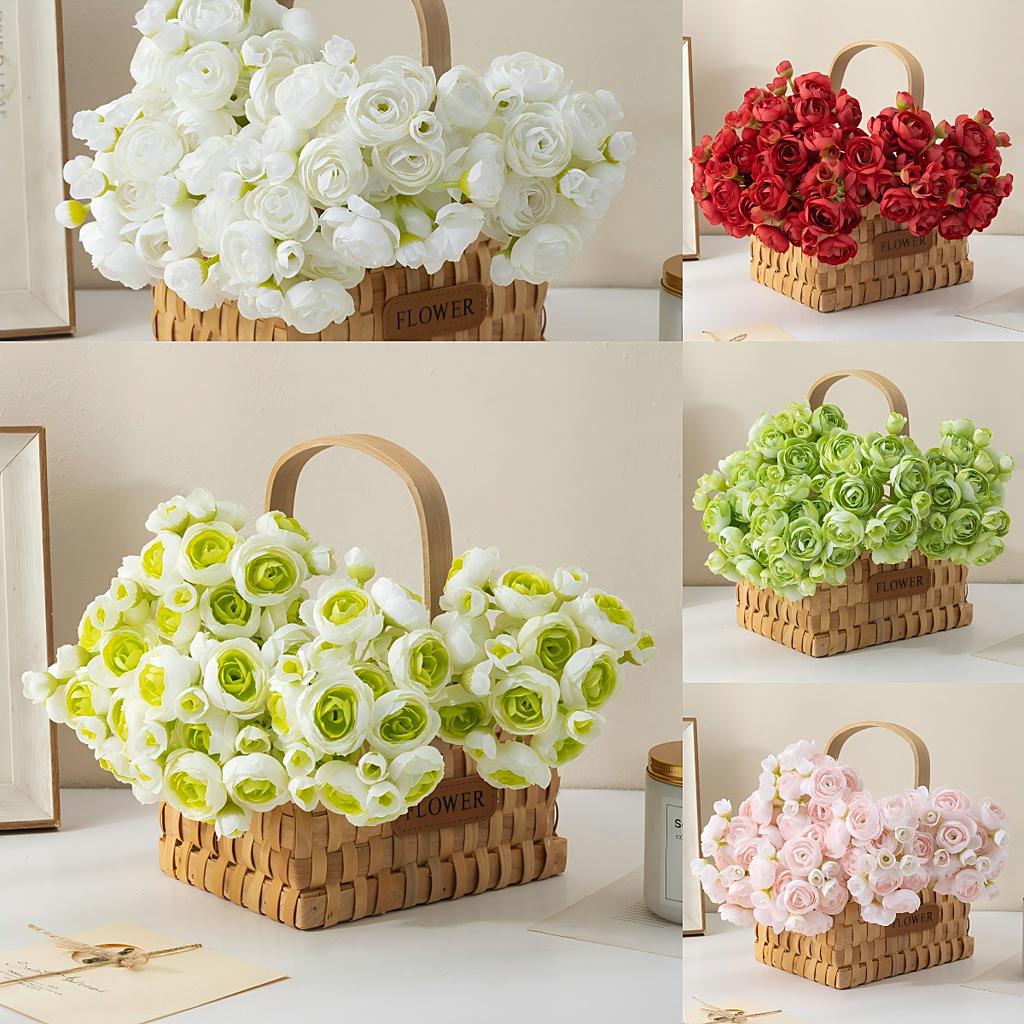 Home Wedding Office Table Decoration Artificial Lisianthus Artificial Mini Lotus Bouquet