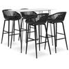 VidaXL 5-piece Bar Set Bistro Furniture Pub Furniture Table and Bar Stools Counter Set Restaurant 3057403