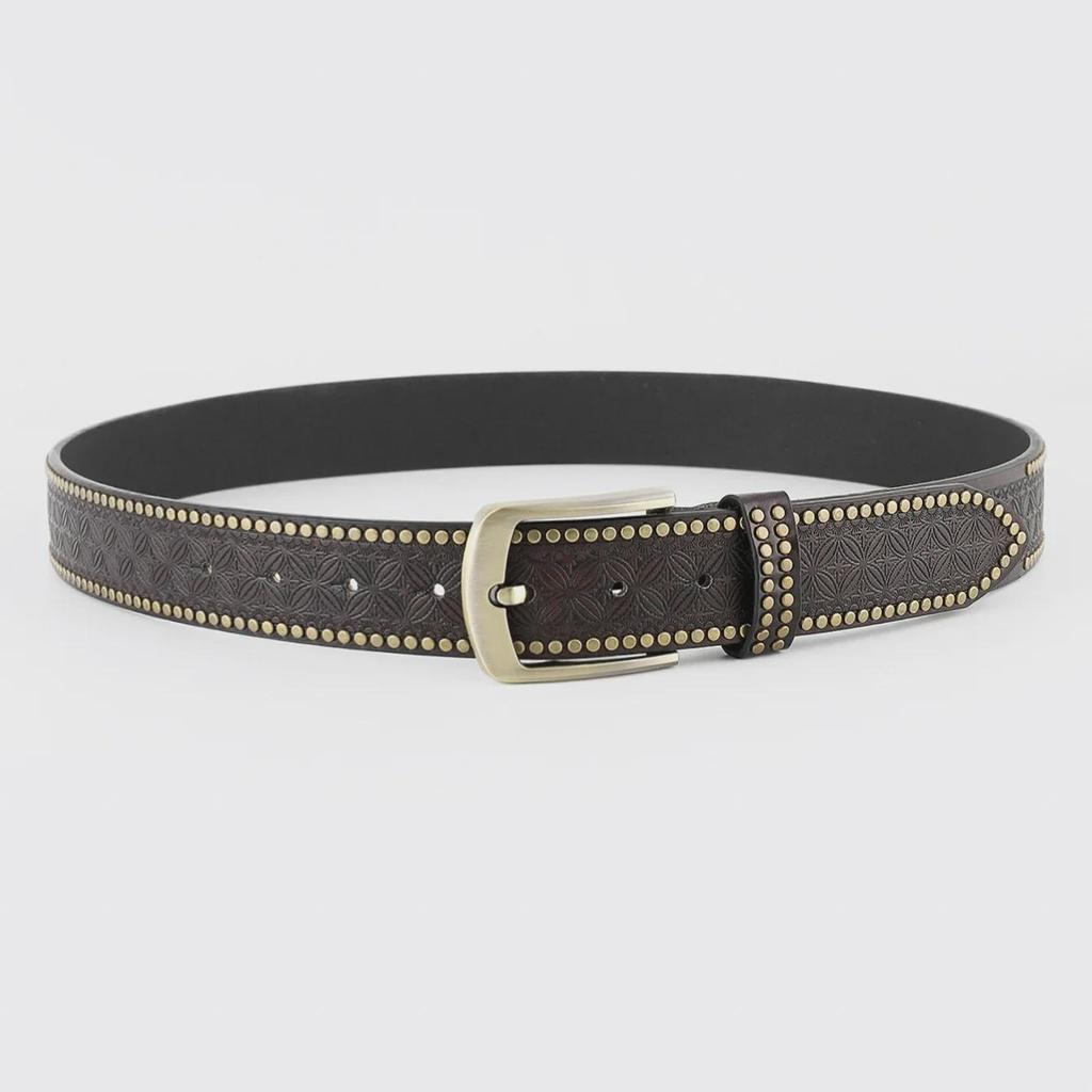 Western Cowboy Cowhead Belt - Retro Punk Style for Men