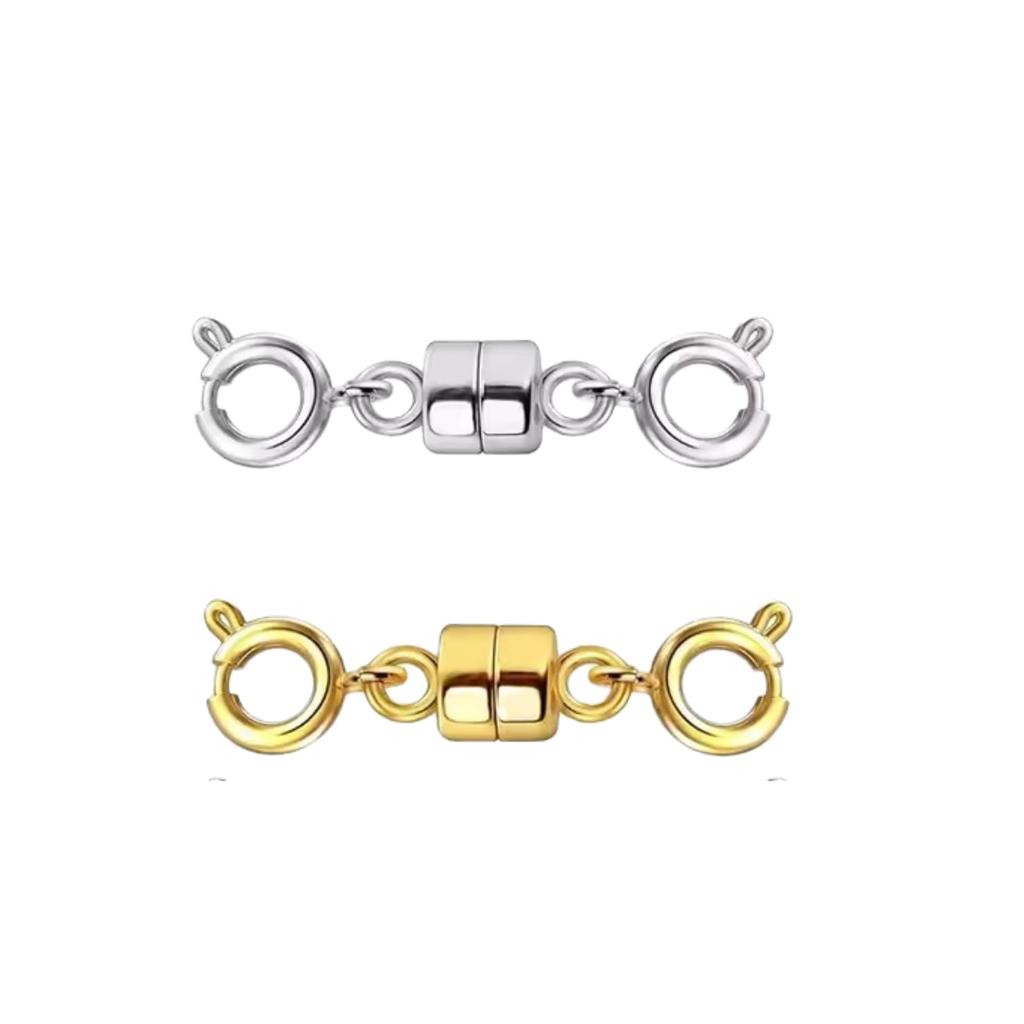 Двойные магнитные застежки для ожерелий, золотистые и серебристые, застежки-конвертеры для ювелирных изделий, удлинители для ожерелий, фурнитура для изготовления ювелирных изделий