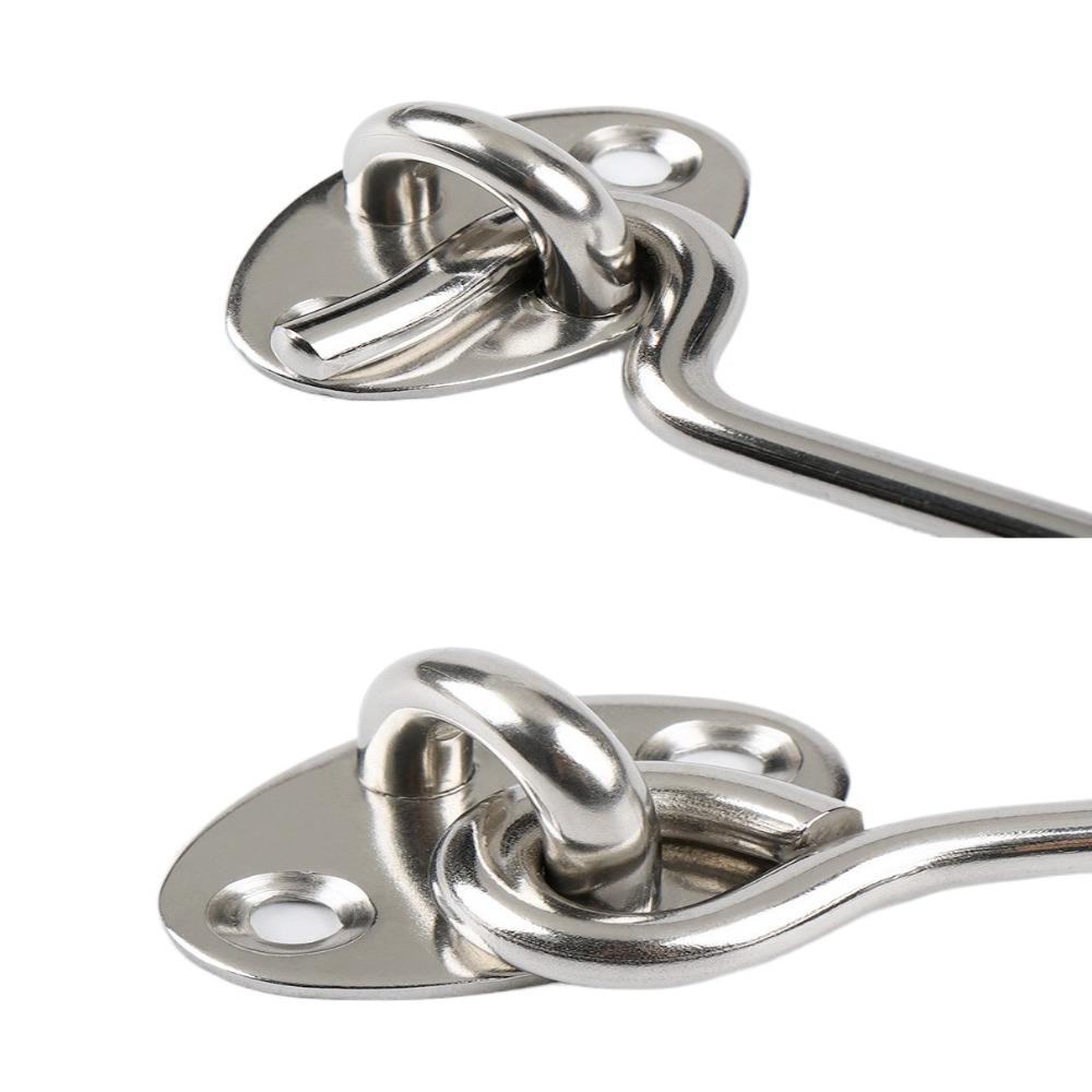 Крючок для замка окна из нержавеющей стали Крючки для ворот Многоцелевые ветрозащитные крючки для ворот и замки с петлями Прочный крючок и петля для кабины