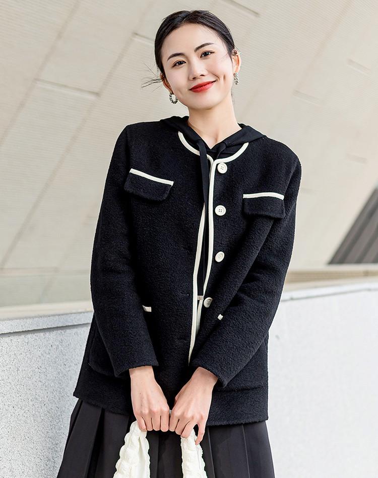 [Sheep Wool] Autumn and Winter Small Fragrant Style Fashion Temperament Reduced Age Thick Double sided Coats for Women