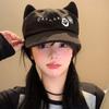 Anime Cat Ears Baseball Cap Y2k Embroidery Baseball Hat Casual Octagonal Hat  Outdoor