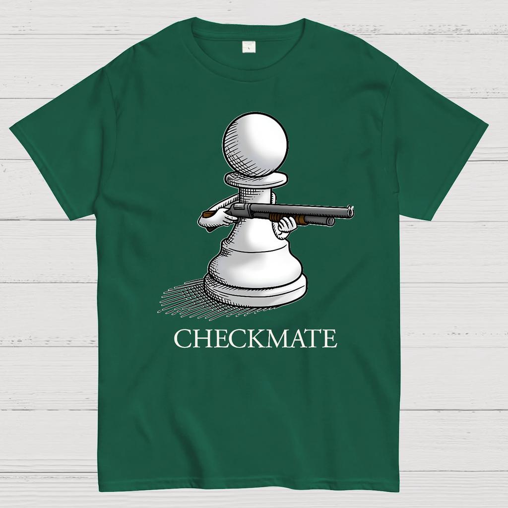 Checkmate Унисекс 100% Хлопок Летняя Повседневная Прохладная Свободная Футболка