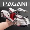 Большой размер 1:18 Pagani Huayra Игрушечная модель автомобиля Литой сплав Спортивные автомобили Звук Свет Оттяжка Амортизация Модели Праздничный подарок
