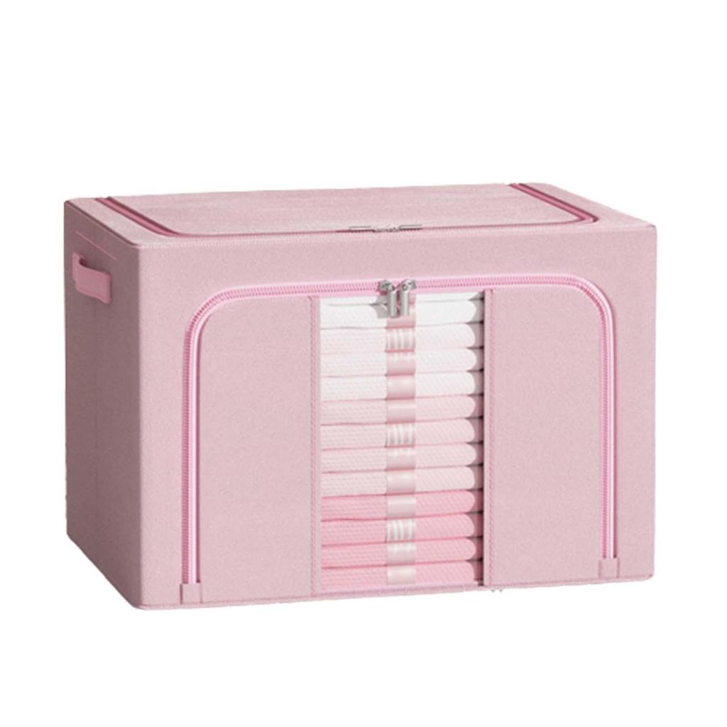 Fabric Clothes Storage Bin Large Capacity Wardrobe Organiser with Dual Zip for Home