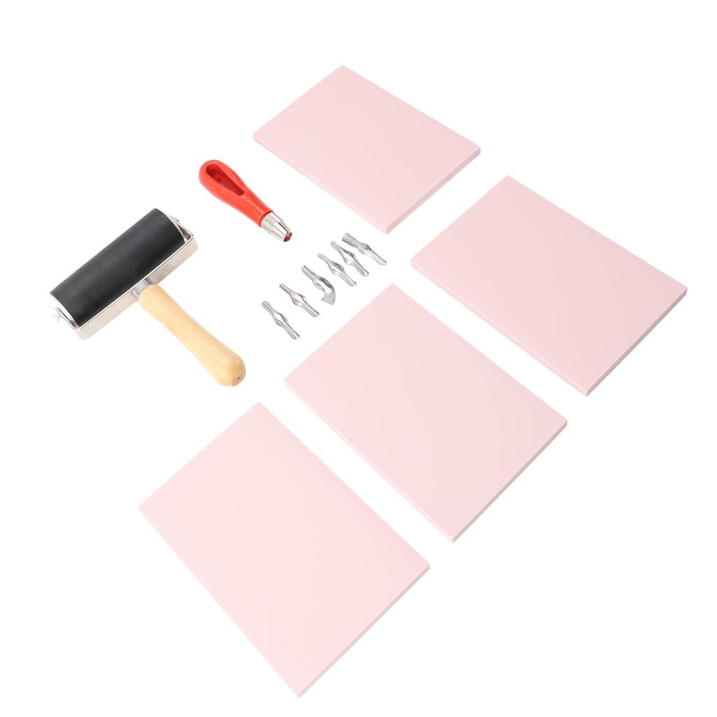 Rubber Carving Blocks for DIY Printmaking Crafts Soft Linoleum Block Stamp Making Kit for Beginners
