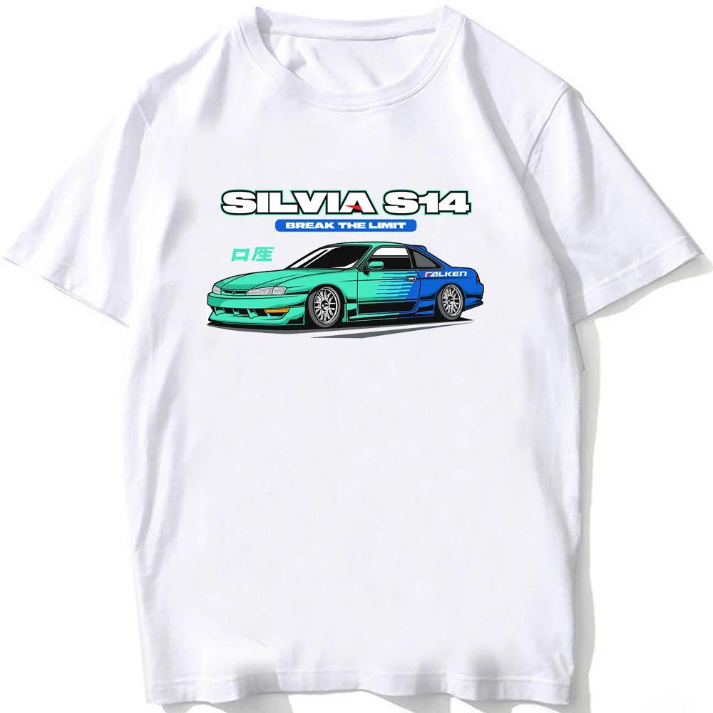 Silvia S14 Louki vs Zenki Silvia S13 S15 Drift King Style T-shirt New Summer Men Short Sleeve JDM Sport Anime Cartoon Boy Tees