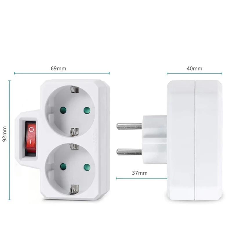 Вилка ЕС 1/2/3/4 розетки Европейский стандарт Адаптер Расширение Сетевая розетка AC Конвертер Адаптер Офис дом Настенное зарядное устройство