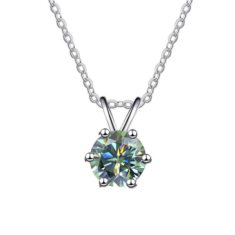 925 Sterling Silver Mosan Premium Pendant Necklace Classic Style Moissanite Gold Silver Wedding Party Engagement Anniversary