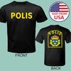 Скандинавия Швеция Svensk Шведский Polisen Polis Мужской ЧерныйРазмер S-5XL