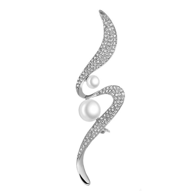 Брошь «Мимолетное время», Высококлассная женская нишевая брошь с жемчугом, Брошь «Грандиозная нота».