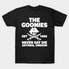Мужская черная футболка с принтом The Goonies Never Say Die Печать на трансферной бумаге без вырезания Хлопковая футболка