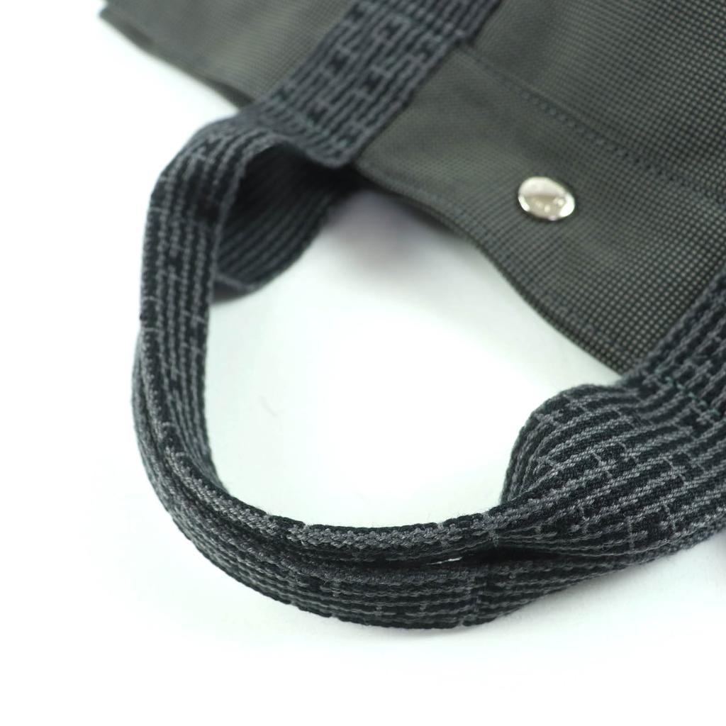 Отличная сумка HERMES Her Line MM Serie Металлическая парусиновая сумка-тоут серая Женская Б/У