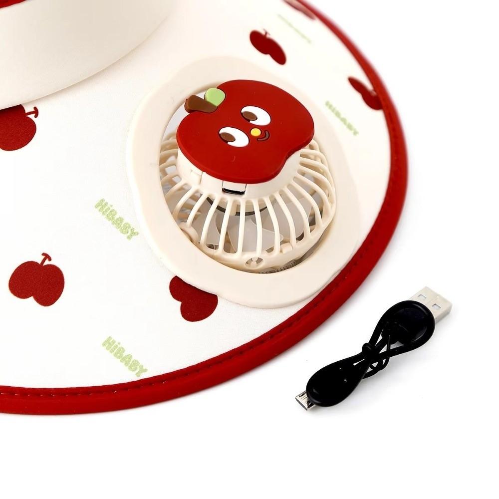 Cartoon Children Fan Hat Breathable Cooling Sunshade Hat Fashion Sunscreen Empty Top Hat Camping