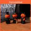 Halloween Resin Material Demon Miniature Figures Decor Set With Pumpkin Broom